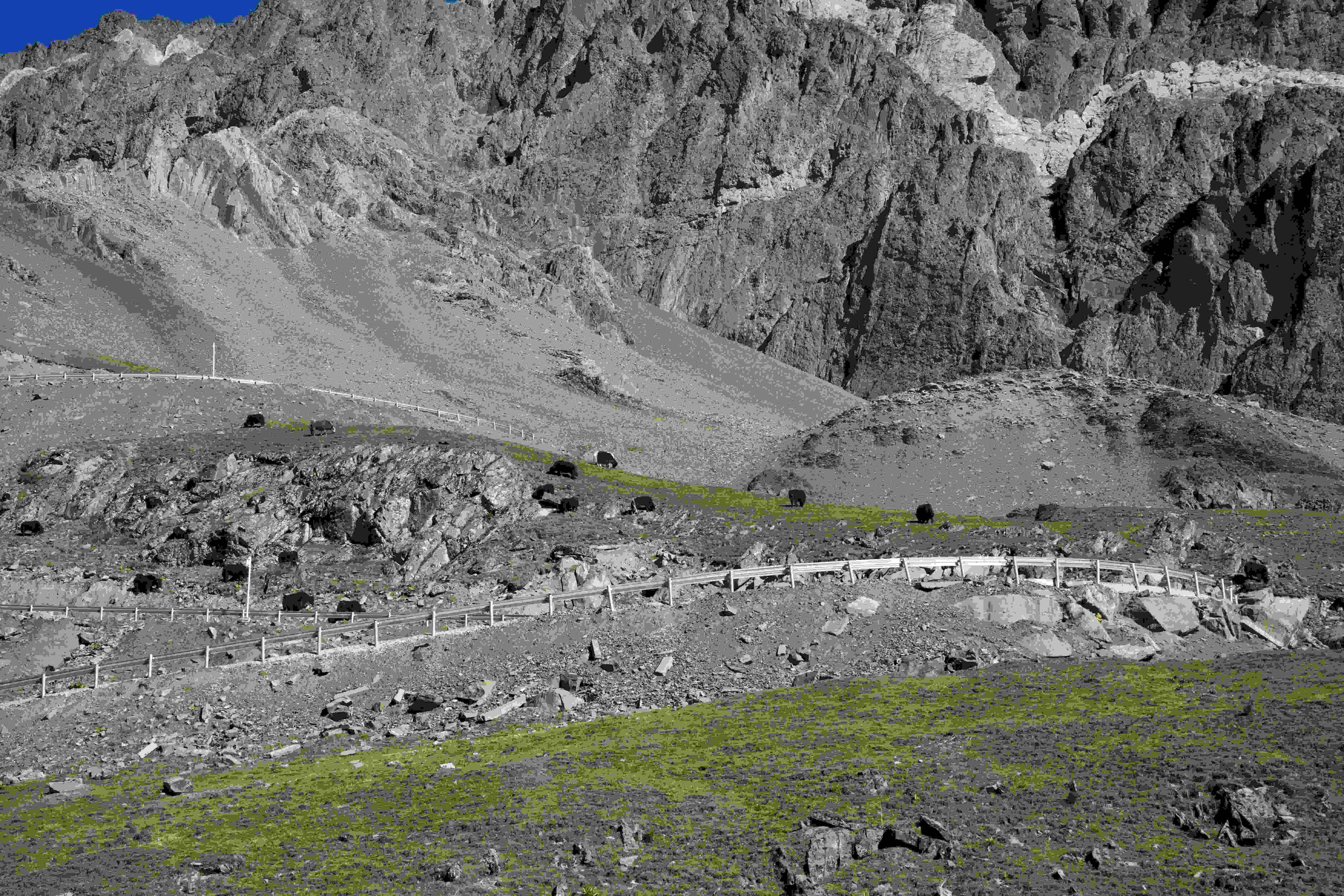Mountain road on the return drive from Siguniang to Chengdu
