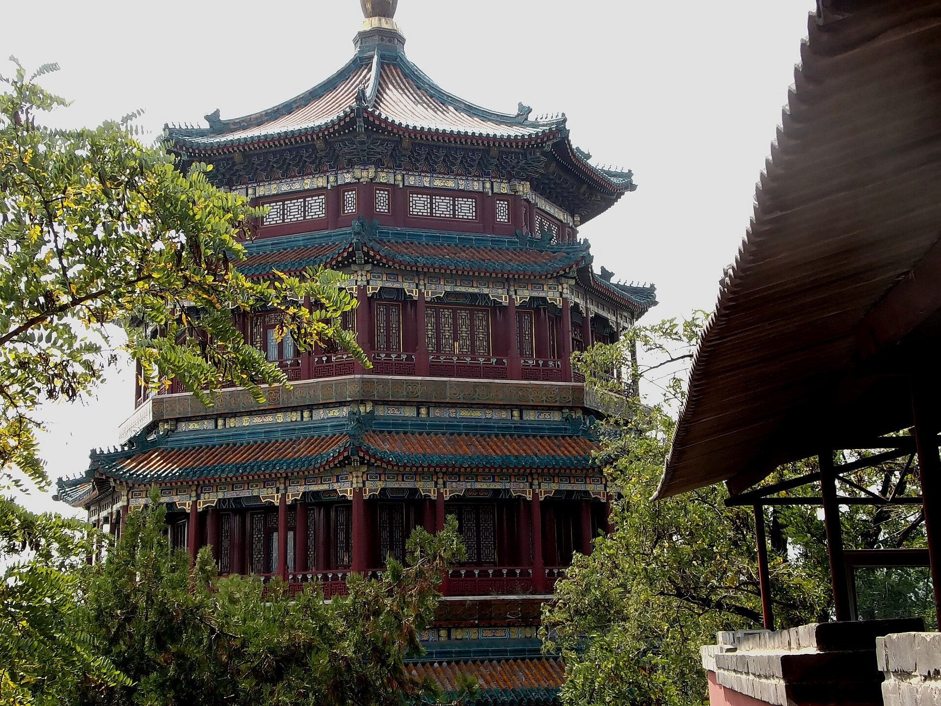 The Tower of Buddhist Incense above Kunming Lake at the Summer Palace, Beijing — Classic China & Yunnan tour