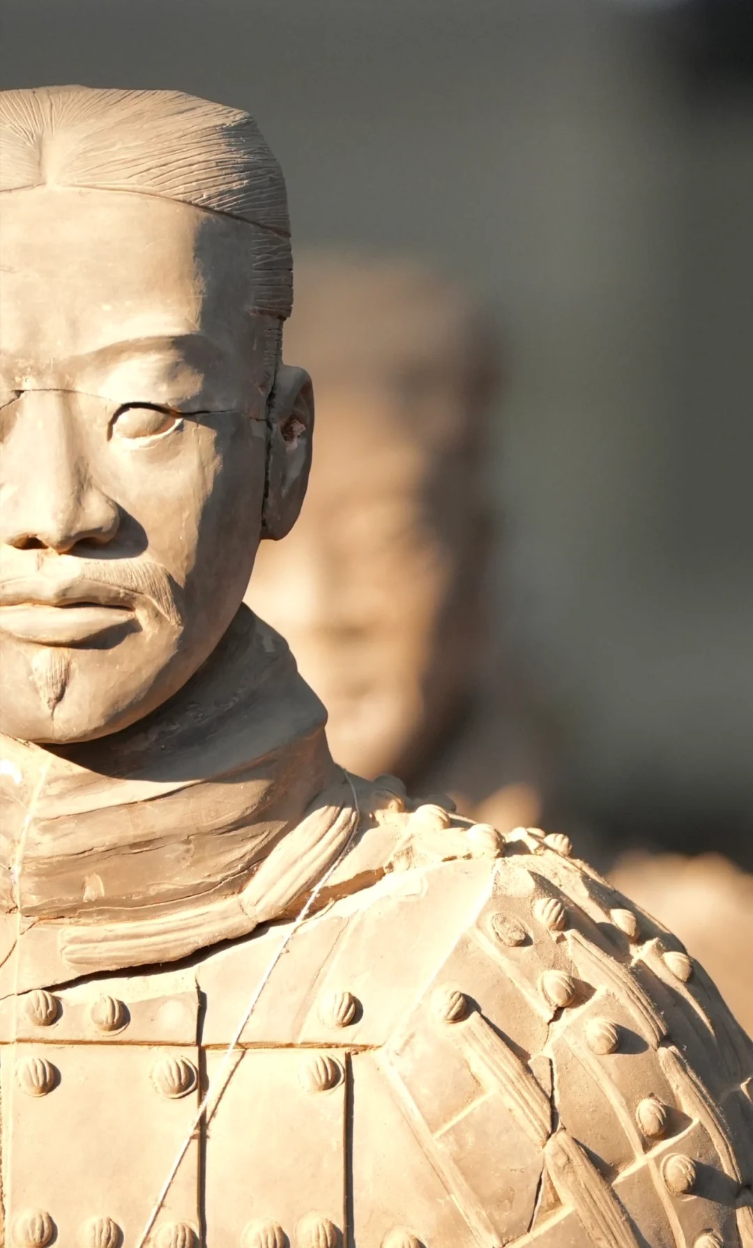 Close-up of an individually modelled Terracotta warrior's face, Xi'an — Classic China tour